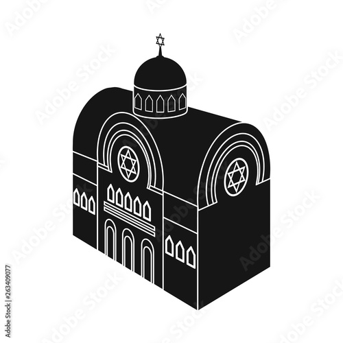 Isolated object of synagogue and church icon. Collection of synagogue and judaism stock vector illustration.