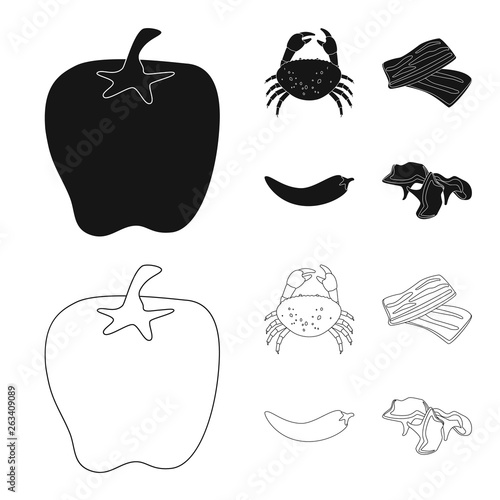 Isolated object of taste and product sign. Collection of taste and cooking vector icon for stock.