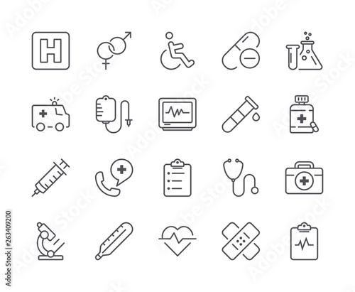 Simple Set of Medical Line Icon. Editable Stroke
