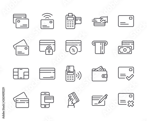 Simple Set of Credit Card Line Icon. Editable Stroke
