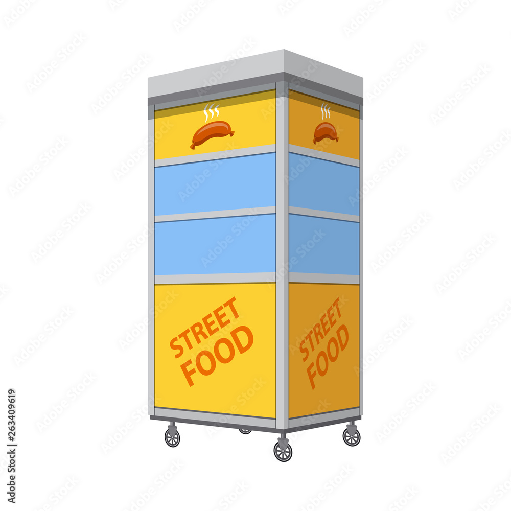 Vector illustration of cart and popcorn logo. Collection of cart and corn stock symbol for web. Vector illustration of cart and popcorn logo. Collection of cart and corn stock symbol for web.