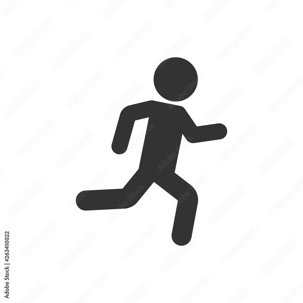 Running people sign icon in flat style. Run silhouette vector illustration on white isolated background. Motion jogging business concept. Running people sign icon in flat style. Run silhouette vector illustration on white isolated background. Motion jogging business concept.