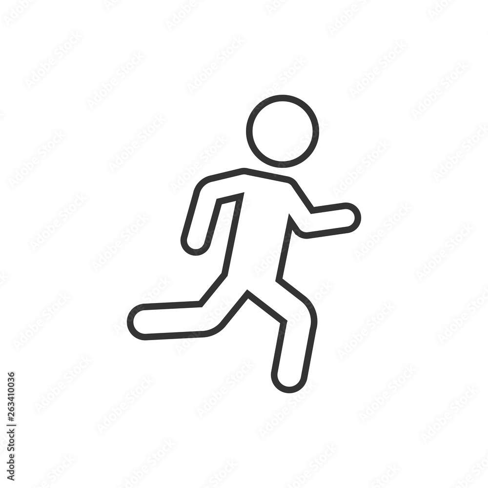 Running people sign icon in flat style. Run silhouette vector illustration on white isolated background. Motion jogging business concept. Running people sign icon in flat style. Run silhouette vector illustration on white isolated background. Motion jogging business concept.