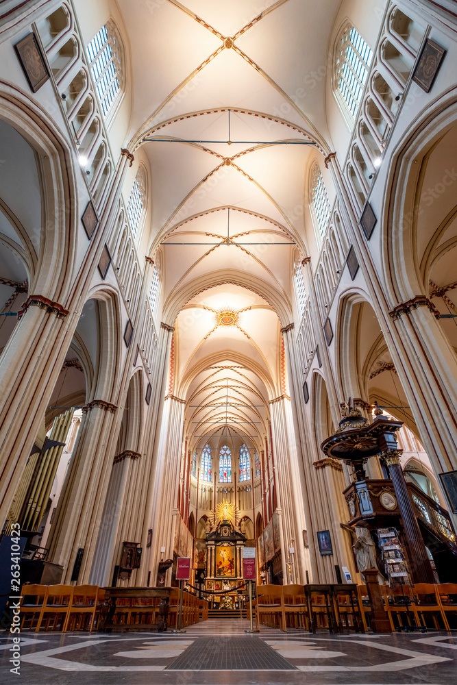 Interior of the Church of Saint Walburga located in the city of Bruges