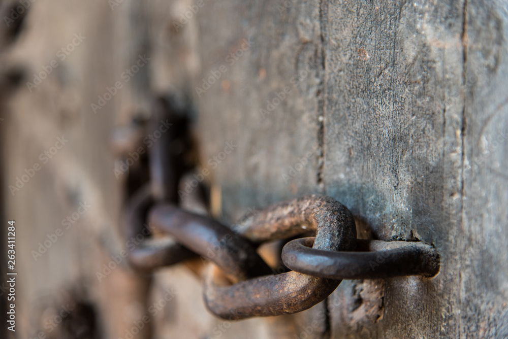 Old lock and chain Old lock and chain