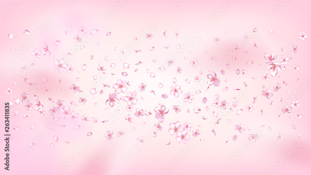 Nice Sakura Blossom Isolated Vector. Realistic Falling 3d Petals Wedding Border. Japanese Funky Flowers Illustration. Valentine, Mother's Day Tender Nice Sakura Blossom Isolated on Rose Nice Sakura Blossom Isolated Vector. Realistic Falling 3d Petals Wedding Border. Japanese Funky Flowers Illustration. Valentine, Mother's Day Tender Nice Sakura Blossom Isolated on Rose