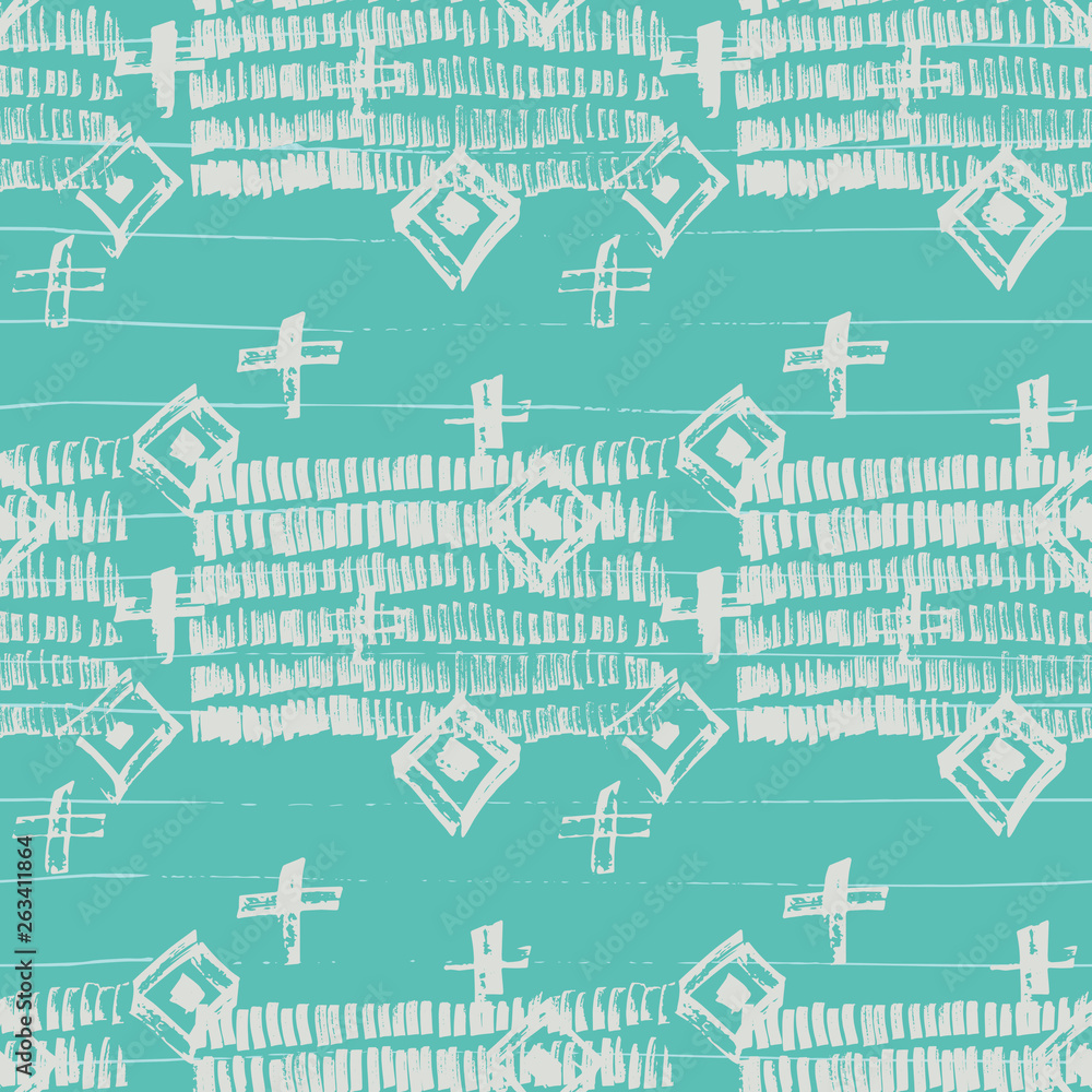 Tie Dye Japanese Geometric Winter Seamless Pattern. Boho Tie Dye Asian Batik. Scribble Cartoon Doodle Craft Texture. Geo Wabi Sabi Bohemian Kimono Print. Scribble Craft Doodle Seamless Collage