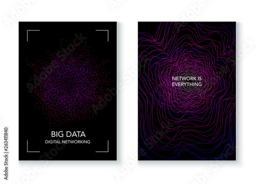 Big Data Artificial Intelligence Vector Background. Cyber Space Online Education Future Design. Big Data Techno Music Poster