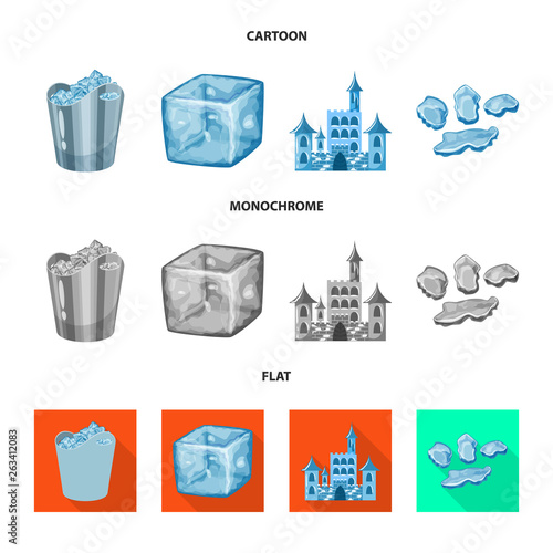 Isolated object of texture  and frozen  icon. Collection of texture  and transparent  stock symbol for web.