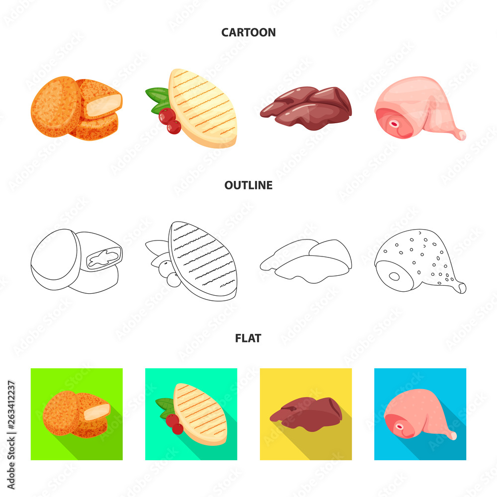 Isolated object of product and poultry sign. Collection of product and agriculture    vector icon for stock.