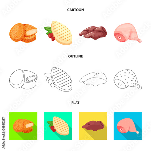 Isolated object of product and poultry sign. Collection of product and agriculture vector icon for stock.