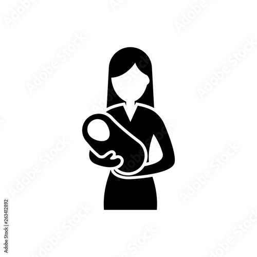 Nurse Holding a Newborn Child Icon