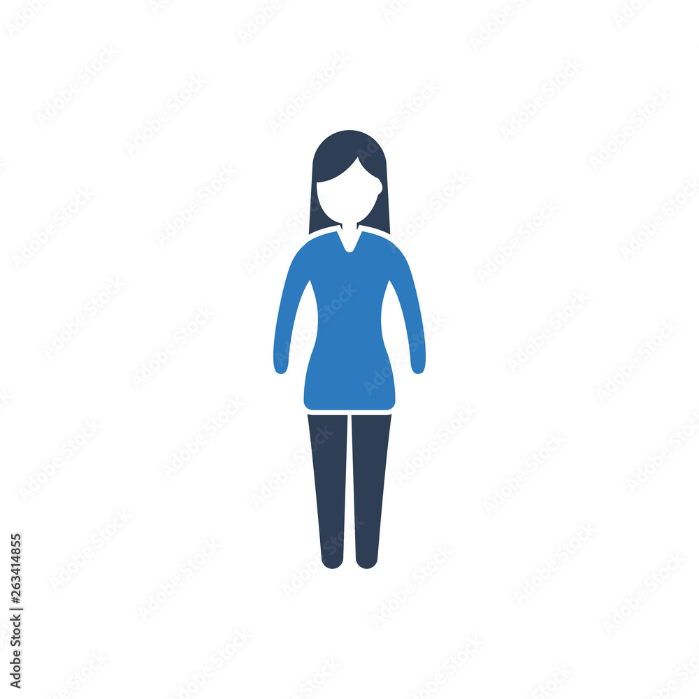 Simple Illustration of Woman Icon Simple Illustration of Woman Icon