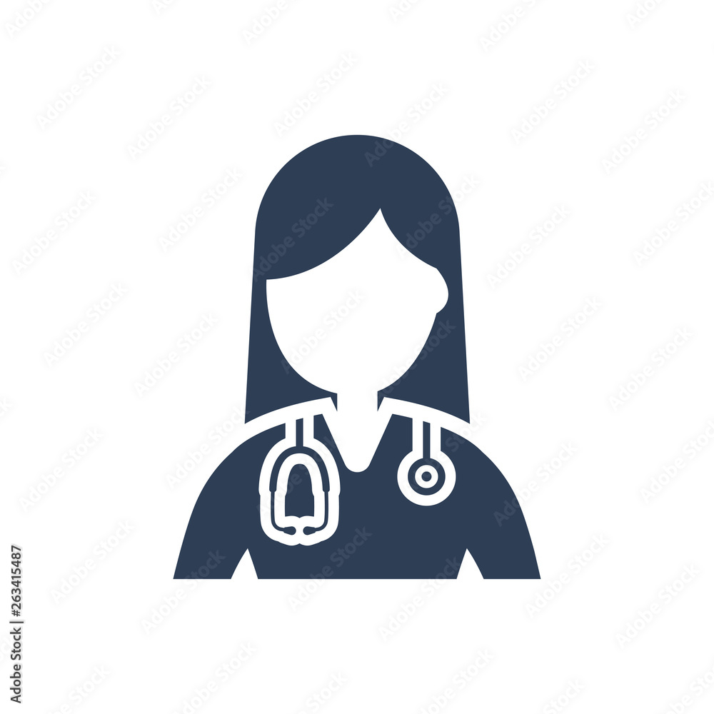 Simple Illustration of Female Doctor Icon Simple Illustration of Female Doctor Icon