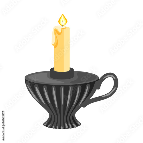 Vector illustration of candle and candlestick  icon. Set of candle and retro stock symbol for web.