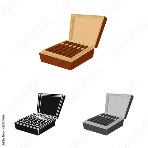 Isolated object of cigar and box icon. Collection of cigar and pack  vector icon for stock.