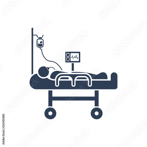 Simple Illustration of Intravenous Patient Icon photo