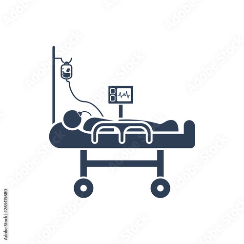 Simple Illustration of Intravenous Patient Icon