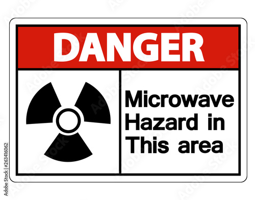 Danger Microwave Hazard Sign on white background,Vector llustration