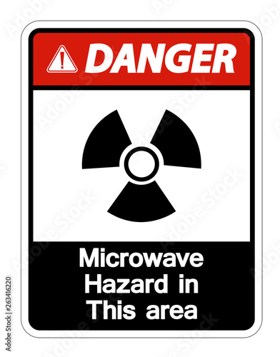 Danger Microwave Hazard Sign on white background,Vector llustration