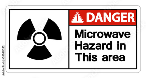 Danger Microwave Hazard Sign on white background,Vector llustration
