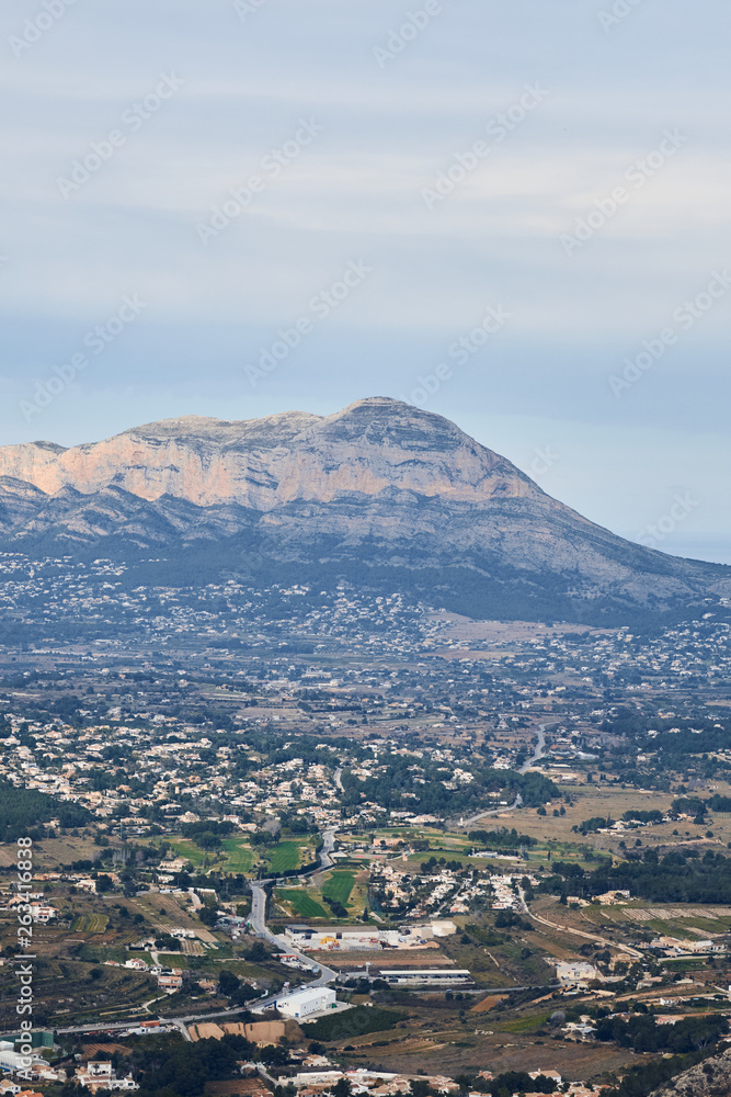 Panoramic view of Montgo mountain in Denia and Javea
