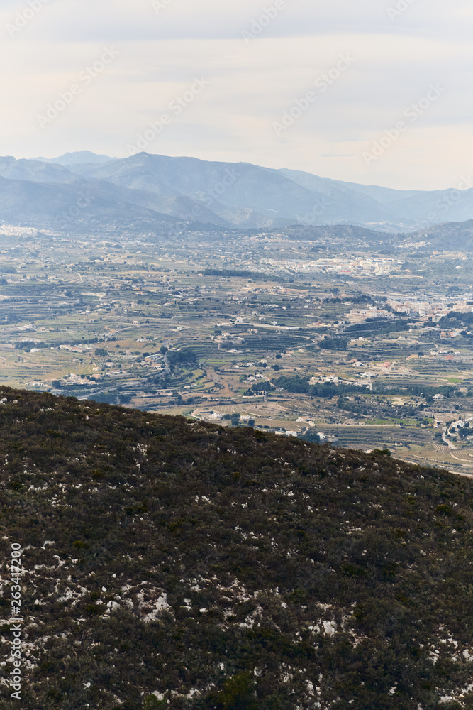 Panoramic view of Benitachell town in Spain