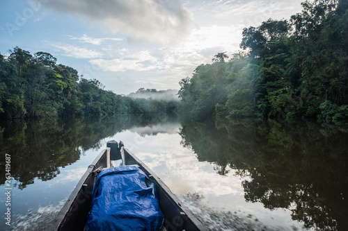 boat on Kourou river, Guyana, Kourou, France photo