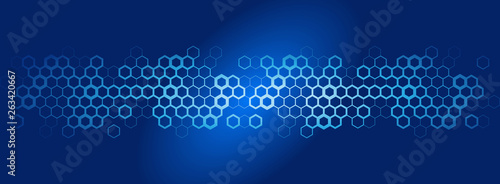 Honeycomb / hexagons - blue background
