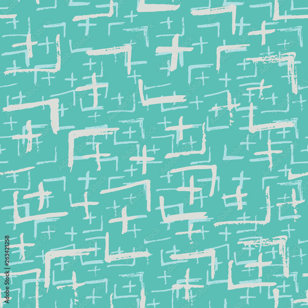 Tie Dye Japanese Geometric Modern Seamless Pattern. Geo Wabi Sabi Traditional Kimono Print. Scribble Cartoon Doodle Craft Texture. Boho Tie Dye Wash Batik. Scribble Craft Doodle Seamless Collage