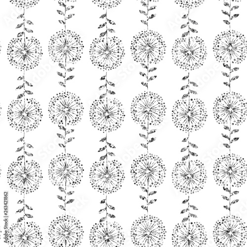 Silver glitter, floral element on white background