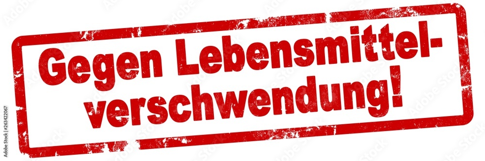 nlsb262 NewLongStampBanner nlsb - german text: Gegen Lebensmittelverschwendung! - Stempel / einfach / rot / Vorlage - Seitenverhältnis 3:1 - 3zu1 - new-version - xxl g7559