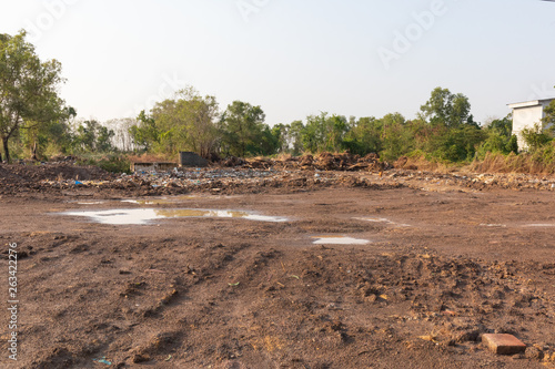 brown dirt on construction site at Thailand