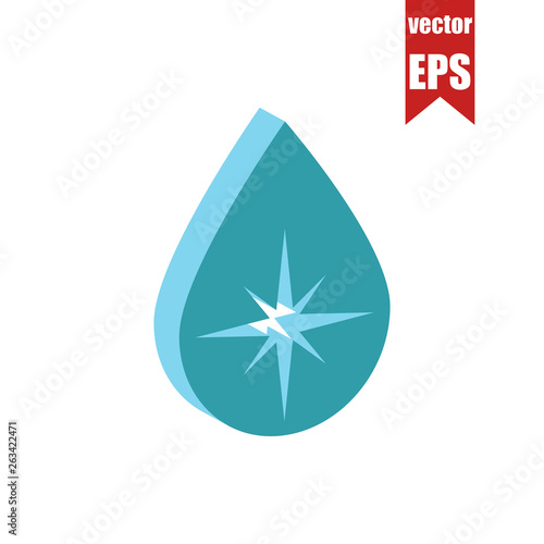 Drop icon.Isometric and 3D view.