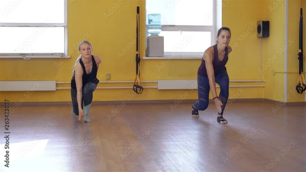 Sporty Women are Working Out in a Gym Sporty Women are Working Out in a Gym