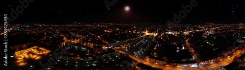 Panorama at night, the city of Rivne, Ukraine