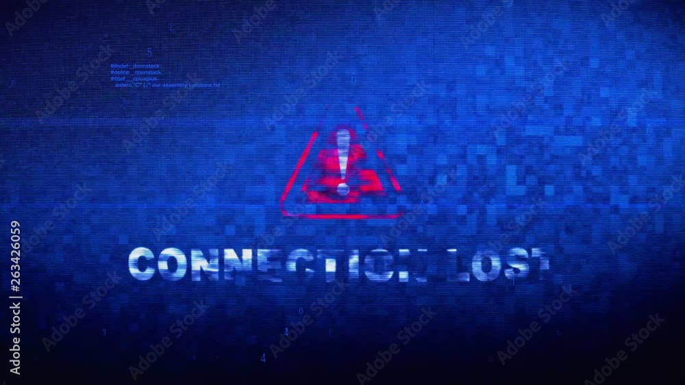 Connection Error Text Digital Noise Glitch Effect Tv Screen Background ...