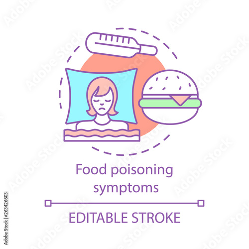 Food poisoning symptom concept icon