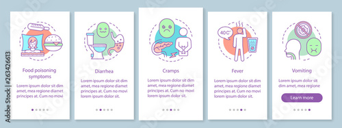 Food poisoning onboarding mobile app page screen vector template © bsd studio