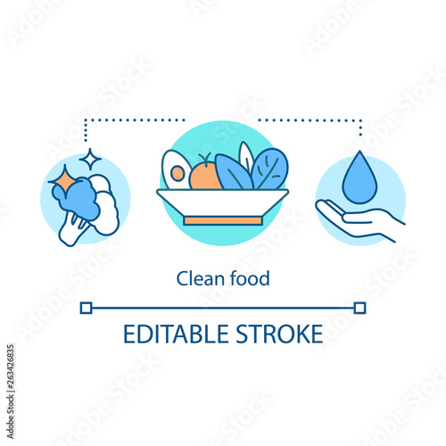 Food cleaning and sanitising concept icon