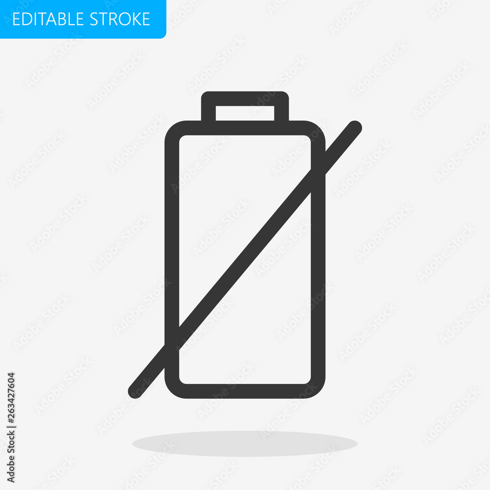 Battery Empty Icon Editable Stroke Pixel Perfect Vector Battery Empty Icon Editable Stroke Pixel Perfect Vector