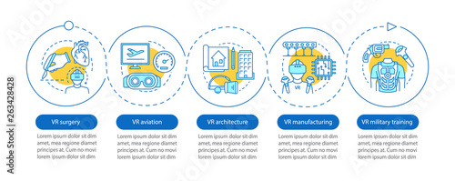 Virtual reality applying vector infographic template