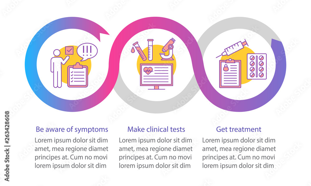 Medical screening vector infographic template Medical screening vector infographic template