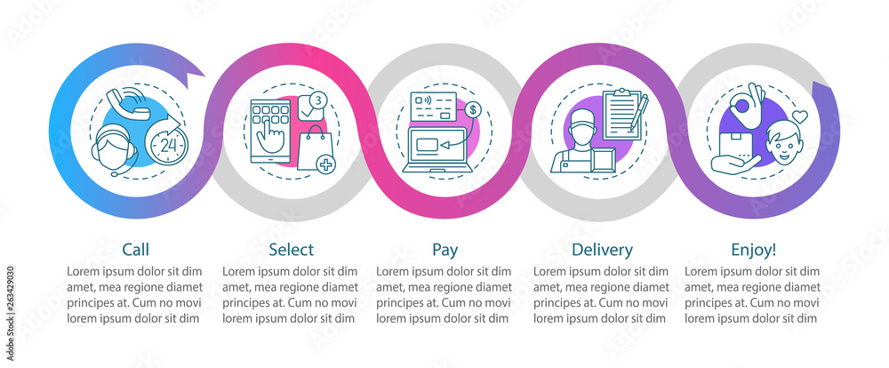 Online shopping vector infographic template Online shopping vector infographic template