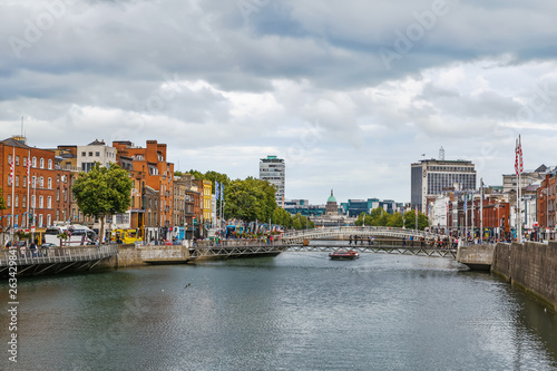 Photography Liffey river, Dublin, Ireland