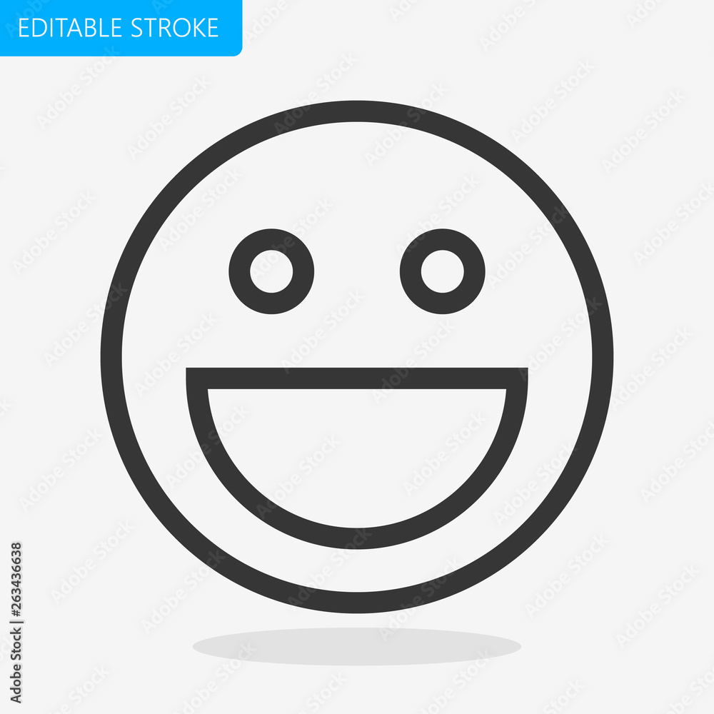 Emoji face Icon Editable Stroke. Pixel Perfect Vector Emoji face Icon Editable Stroke. Pixel Perfect Vector