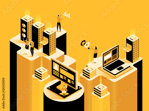 Smart system. Abstract technology concept. Vector isometric illustration