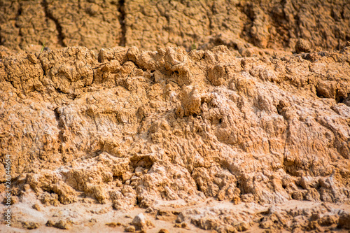 cracked soil ground ,desert cracks, Dry soil Arid,drought land. Caused by global warming and deforestation.