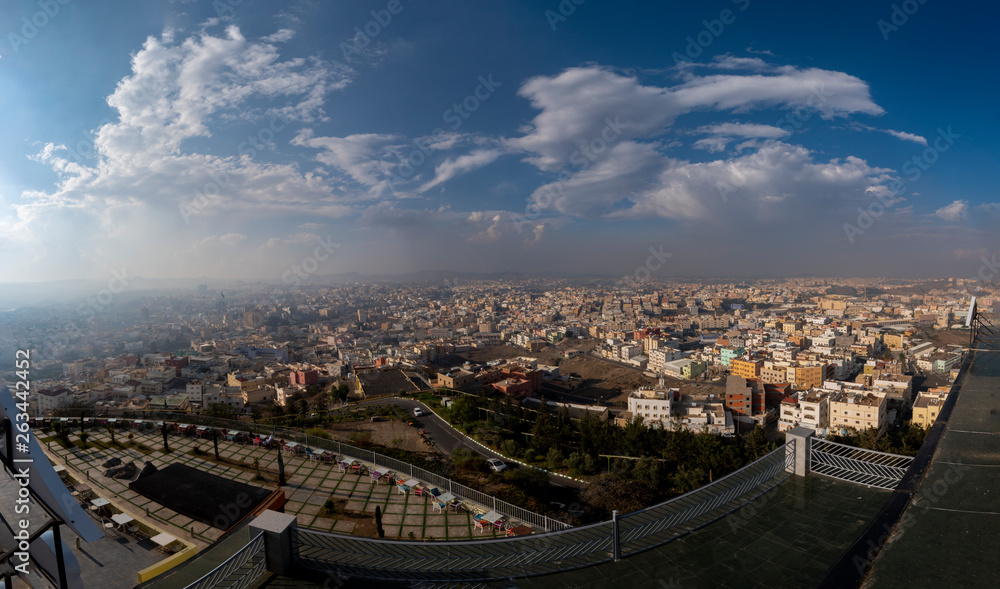 Panoramic view of the city of Abha in western Saudi Arabia