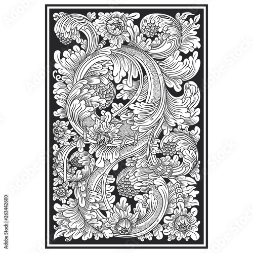 carved openwork pattern. indonesia motif.